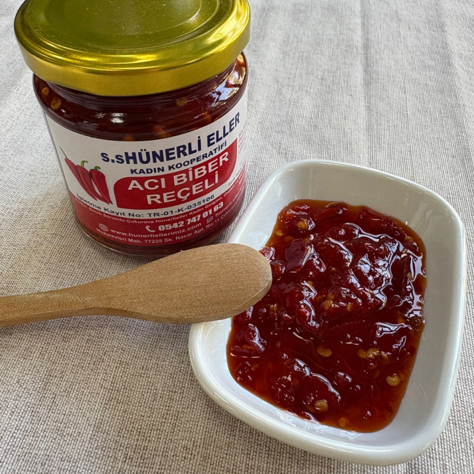 Hünerli Eller Acı Biber Reçeli 300gr Doğal ve Katkısız