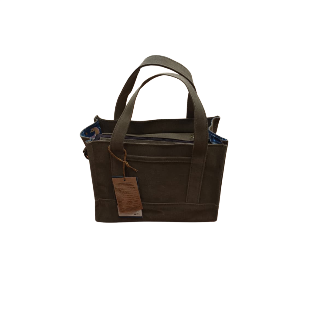 Haki Şık Kanvas Çanta