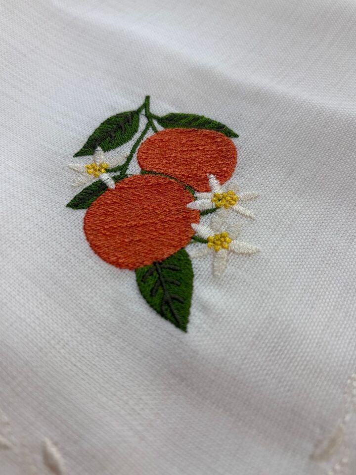 Portakal Nakışlı 4'lü Amerikan Seti